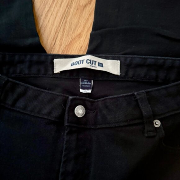 GAP black denim jeans, stretch, bootcut, 14L - Picture 2 of 2